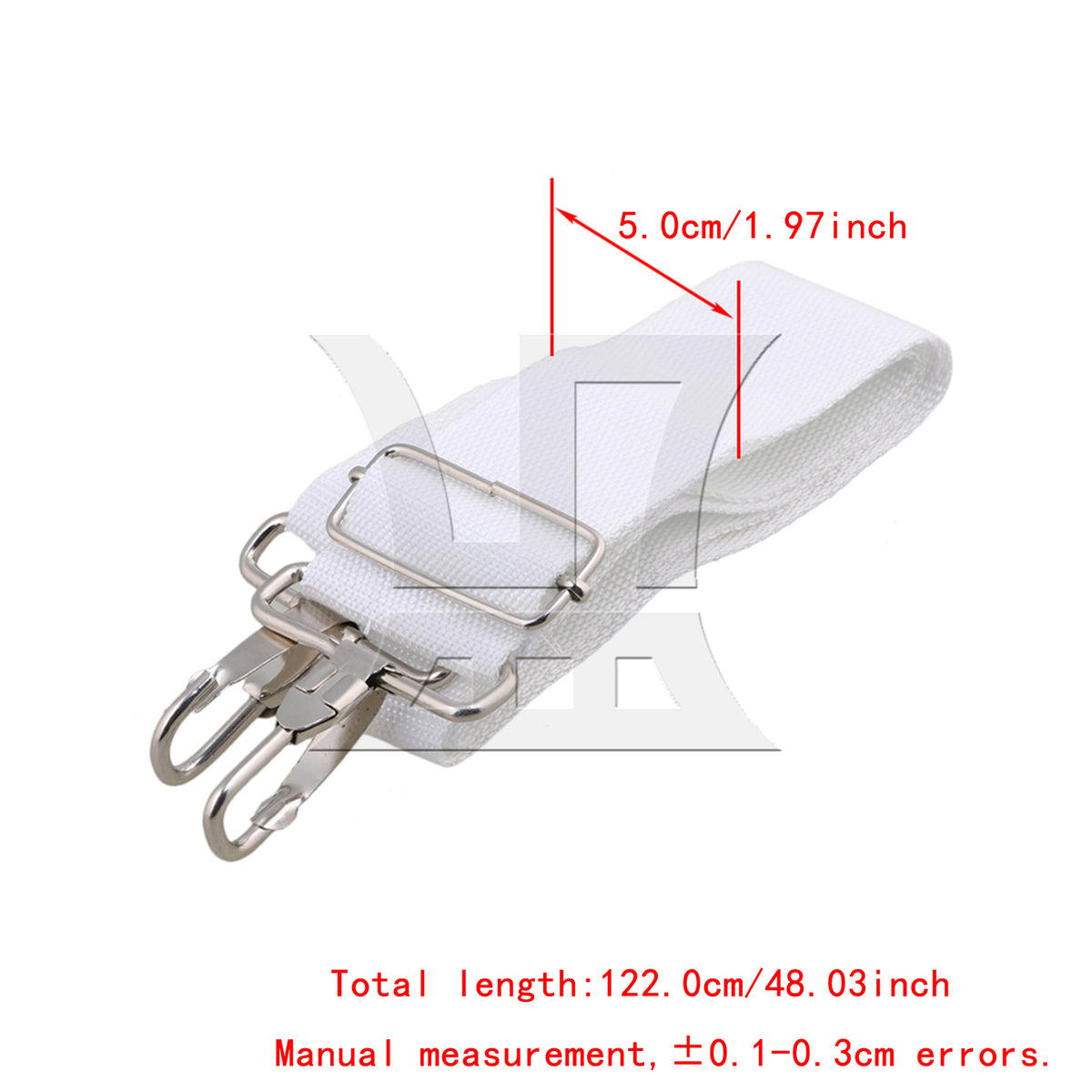 BQLZR 3pcs Nylon Adjustable Marching Snare Drum Strap White for Indoor Theater Performances