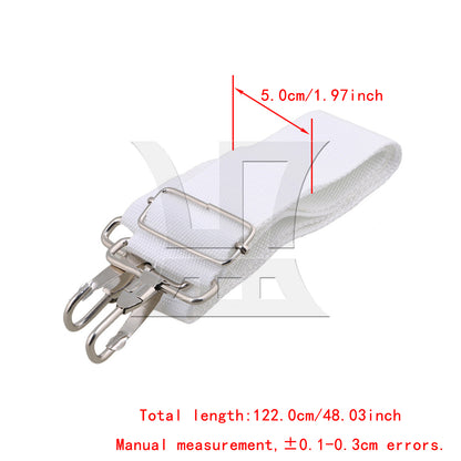 BQLZR 3pcs Nylon Adjustable Marching Snare Drum Strap White for Indoor Theater Performances