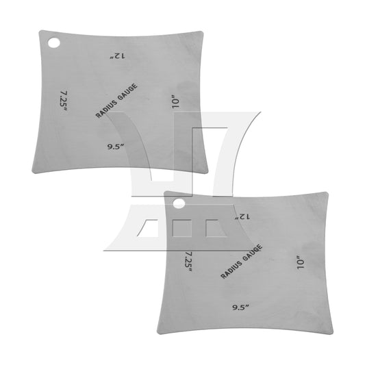 BQLZR 2pcs Stainless Steel Guitar Notched Radius Gauge High quality Material 8x8cm Silver