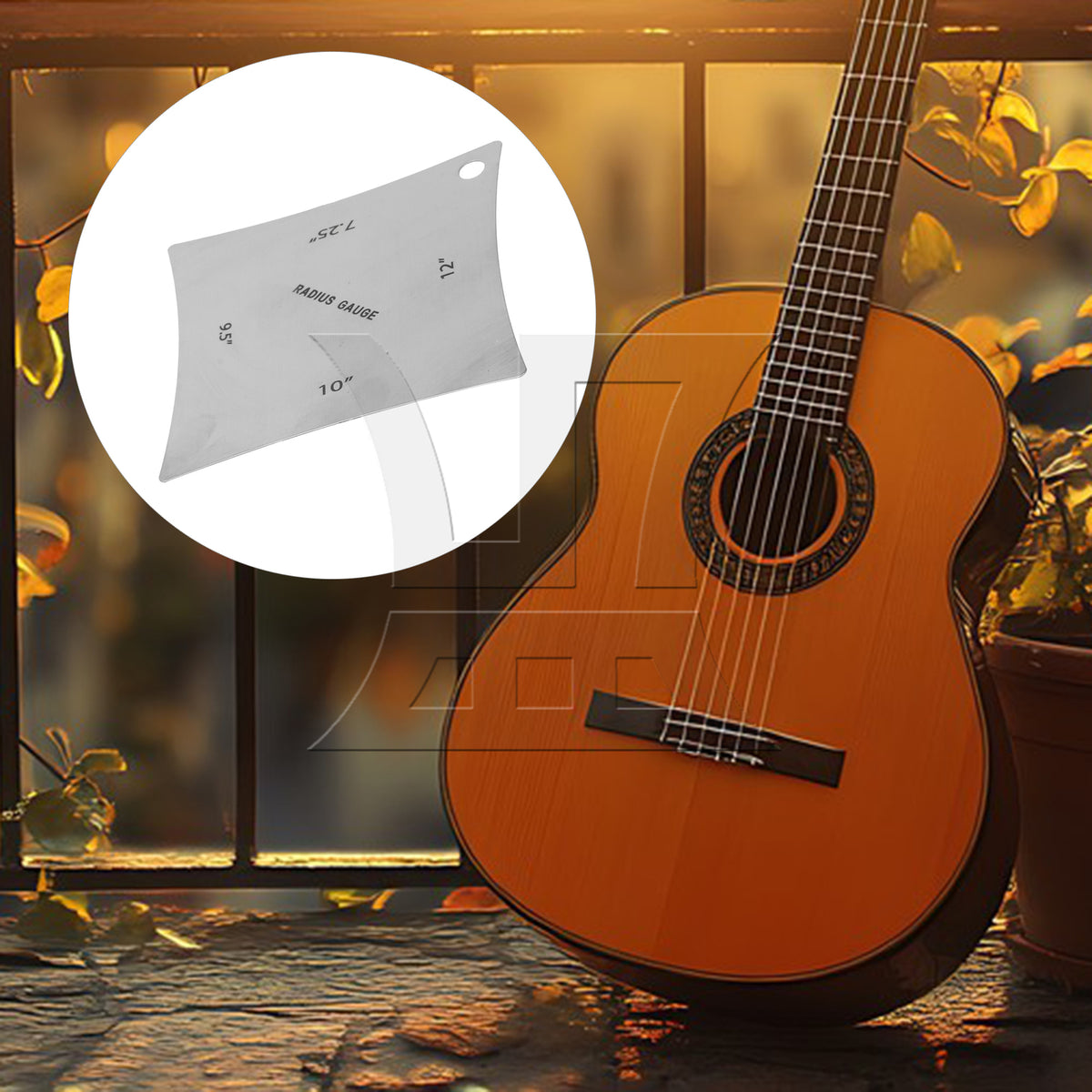 BQLZR 2pcs Stainless Steel Guitar Notched Radius Gauge High quality Material 8x8cm Silver