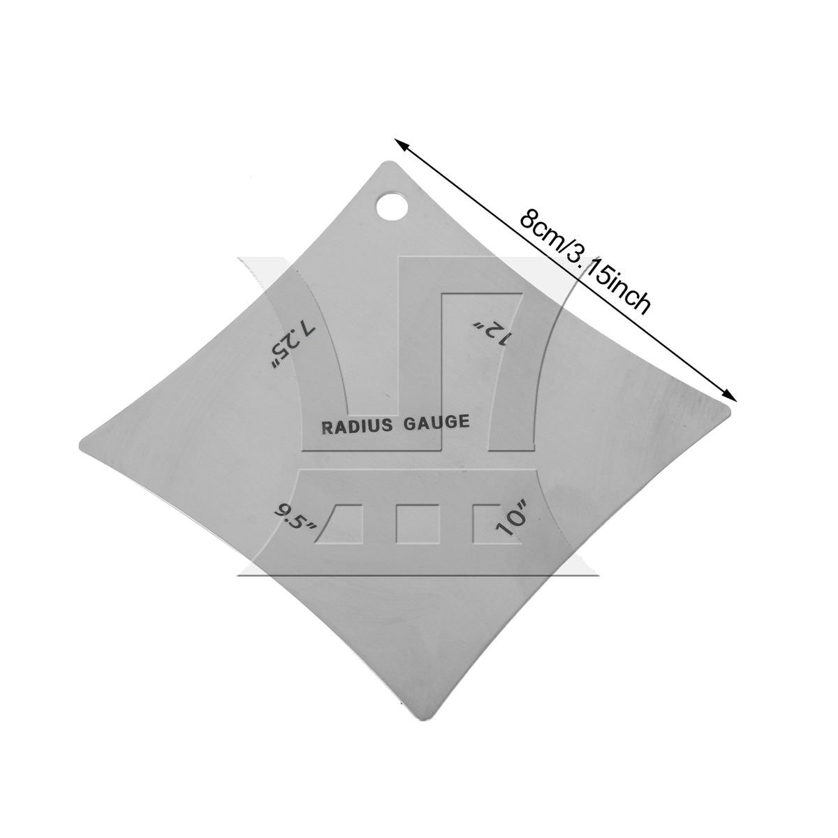 BQLZR 2pcs Stainless Steel Guitar Notched Radius Gauge High quality Material 8x8cm Silver