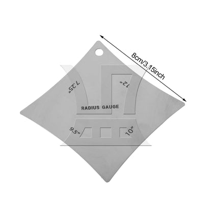 BQLZR 2pcs Stainless Steel Guitar Notched Radius Gauge High quality Material 8x8cm Silver
