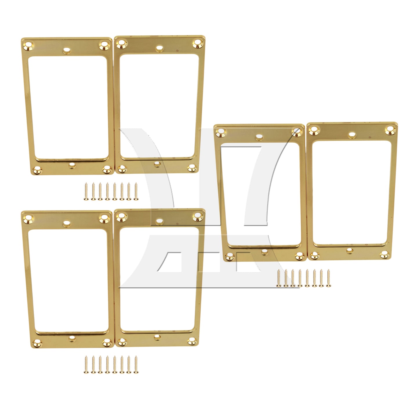 BQLZR Metal Flat Humbucker Pickup Mounting Ring GOLD