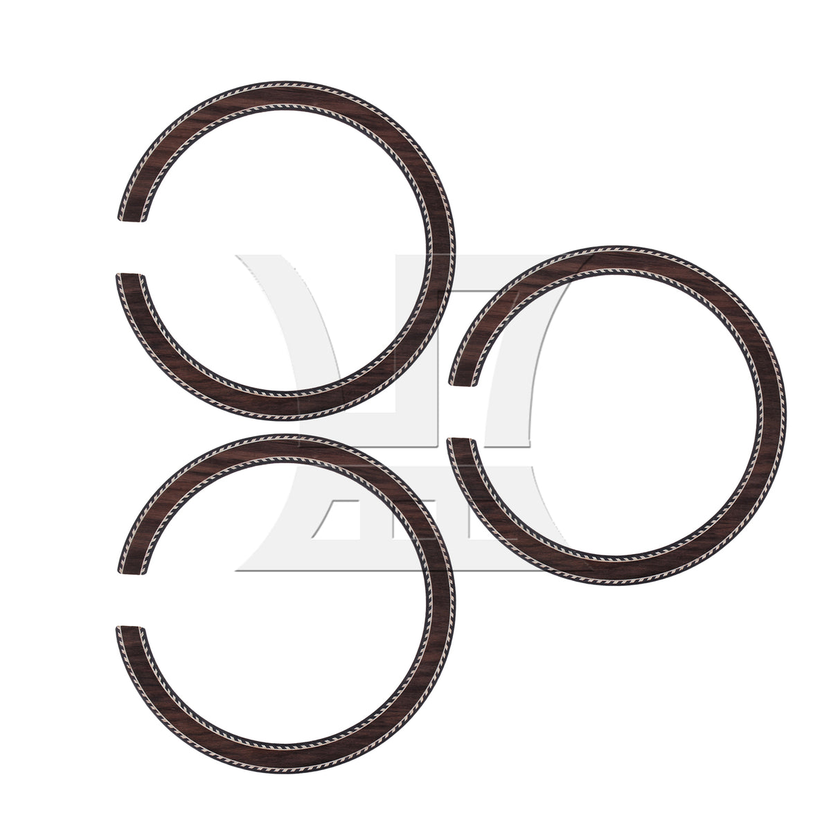 BQLZR 3pcs Folk Guitar Rosewood Rosette B23 for Old Guitar Accessories