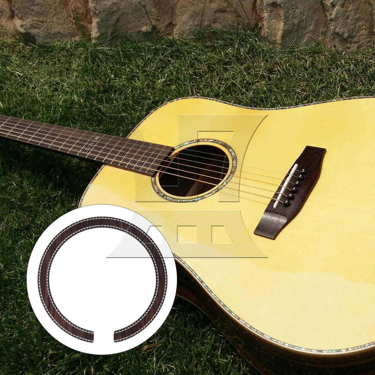BQLZR 3pcs Folk Guitar Rosewood Rosette B23 for Old Guitar Accessories
