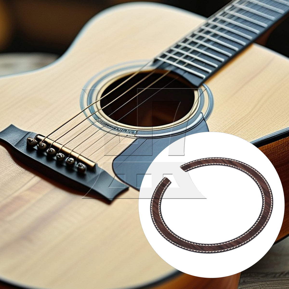 BQLZR 3pcs Folk Guitar Rosewood Rosette B23 for Old Guitar Accessories