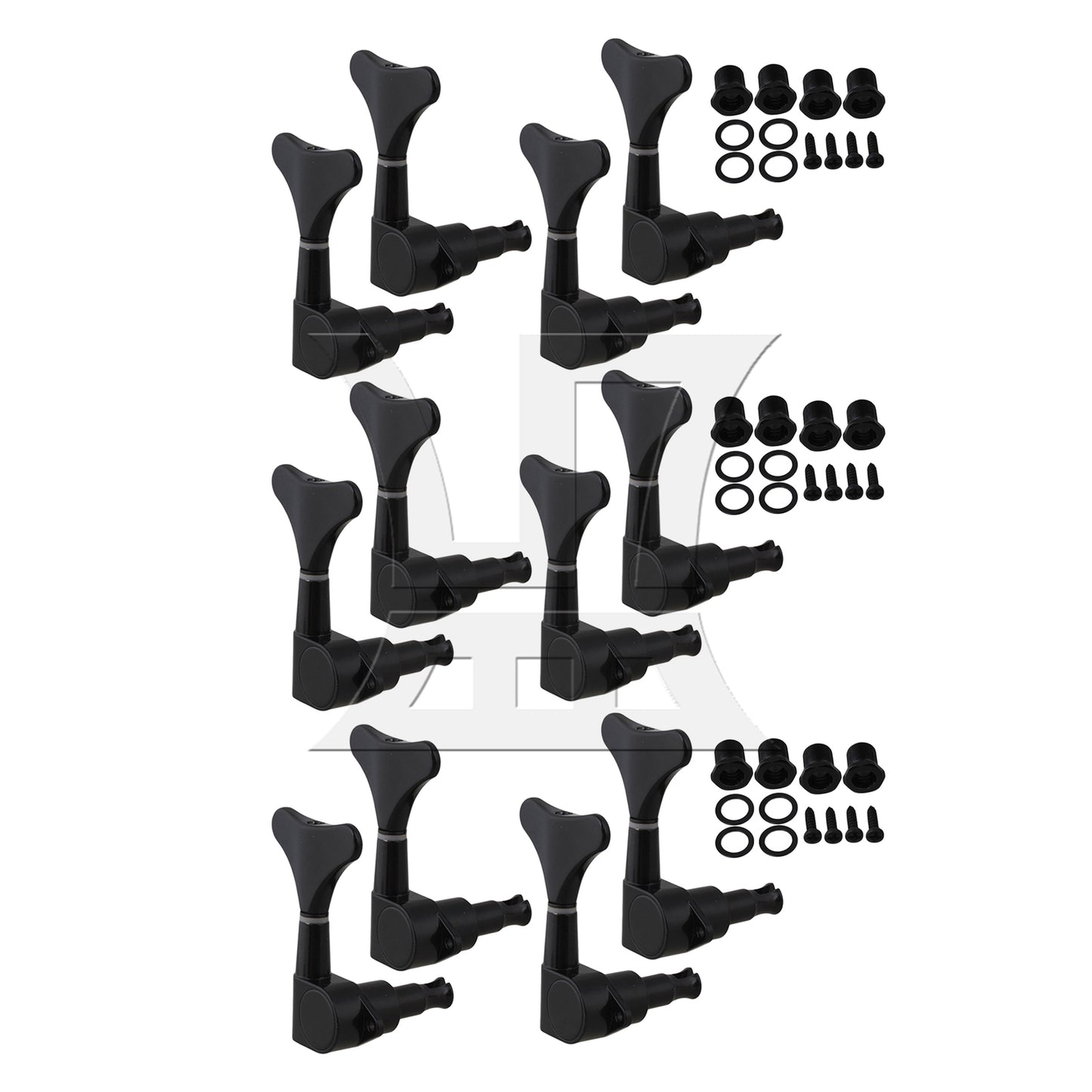 BQLZR Black 4 Right Hand Sealed BASS TUNERS Machine Heads Set