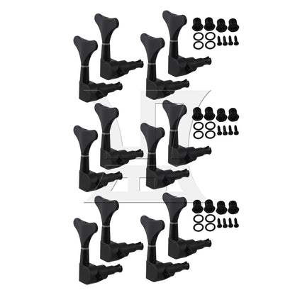 BQLZR Black 4 Right Hand Sealed BASS TUNERS Machine Heads Set
