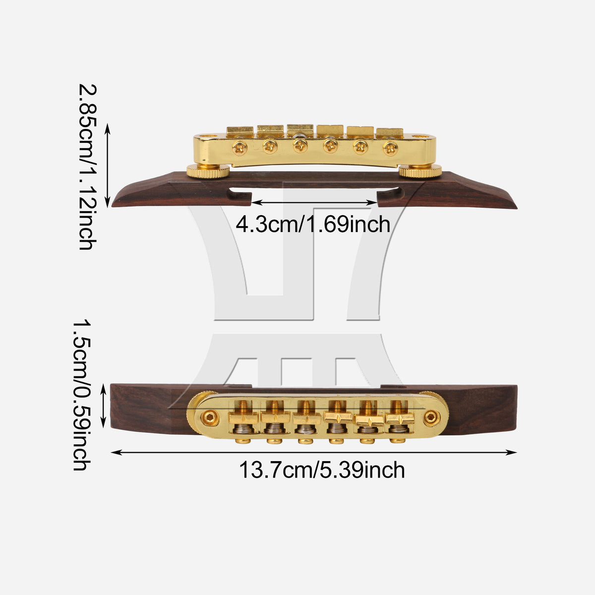 BQLZR 2 sets of gold-plated jazz guitars with raised bridge in gold