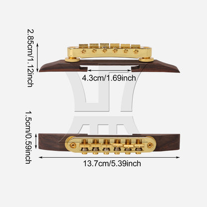 BQLZR 2 sets of gold-plated jazz guitars with raised bridge in gold