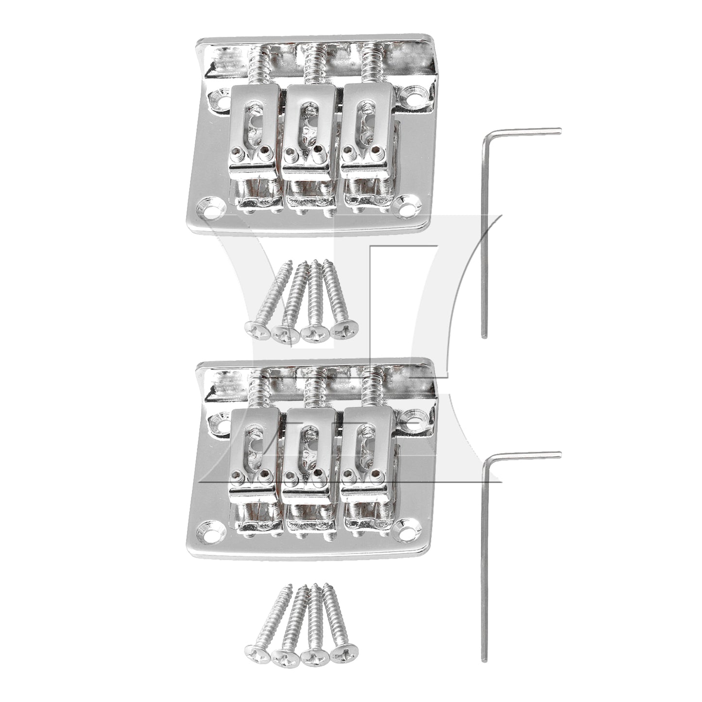 BQLZR Zinc Alloy Bridge for 3 String Electric Guitar Part with 12 Screws