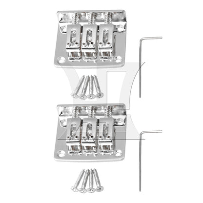 BQLZR Zinc Alloy Bridge for 3 String Electric Guitar Part with 12 Screws