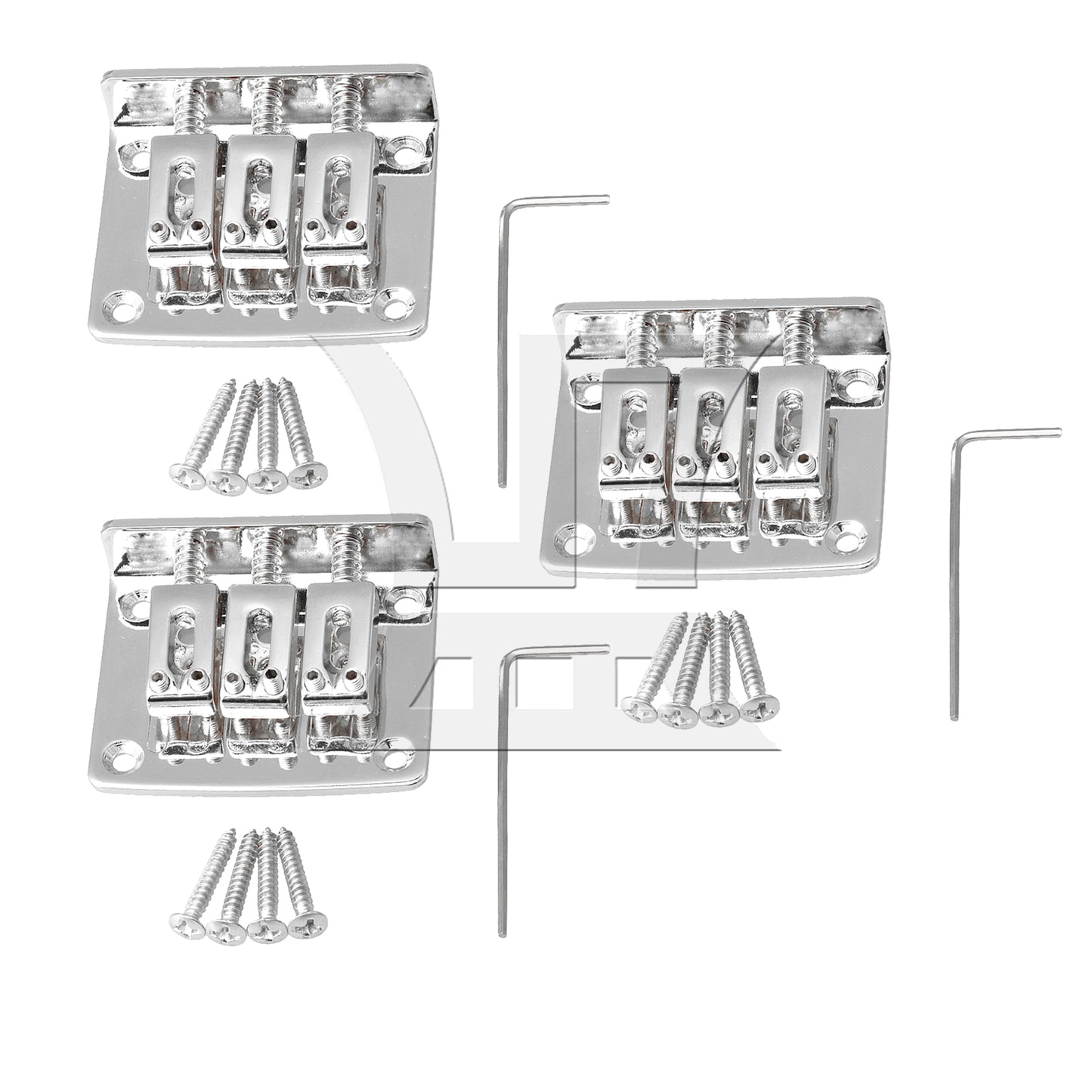 BQLZR Zinc Alloy Bridge for 3 String Electric Guitar Part with 12 Screws