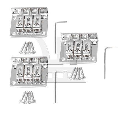 BQLZR Zinc Alloy Bridge for 3 String Electric Guitar Part with 12 Screws