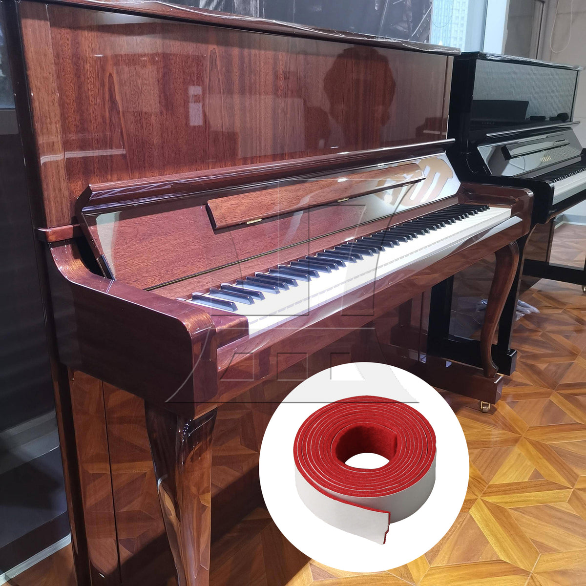 BQLZR 3pcs Piano Tuning Temperament Strip 130x1.9cm Red Plastic Repair Parts