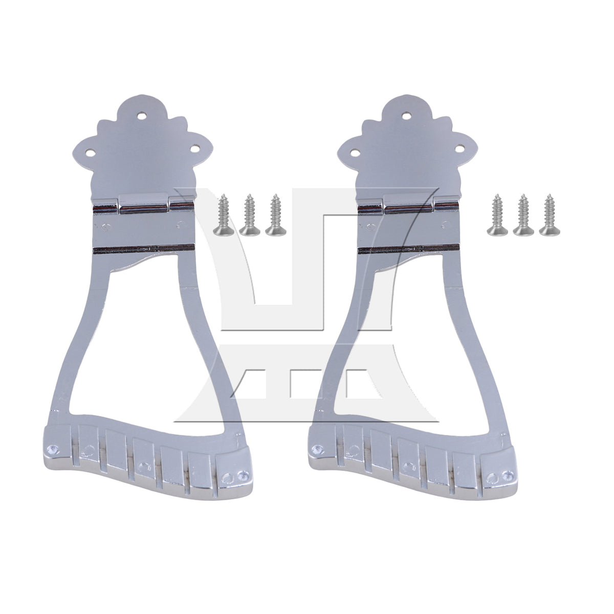BQLZR 2pcs Metal Guitar Tailpiece Chrome for Guitar Teaching in Music Schools