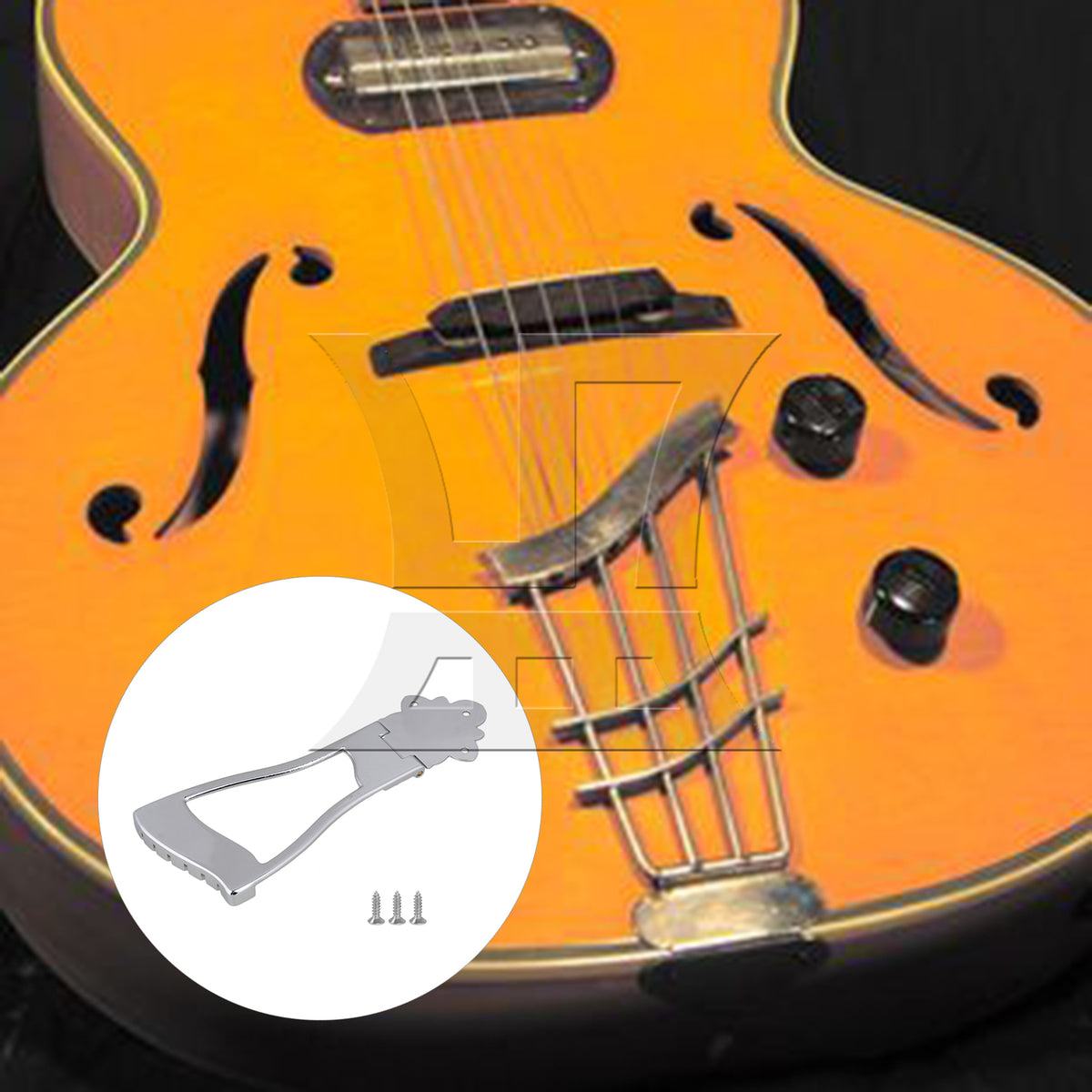 BQLZR 2pcs Metal Guitar Tailpiece Chrome for Guitar Teaching in Music Schools