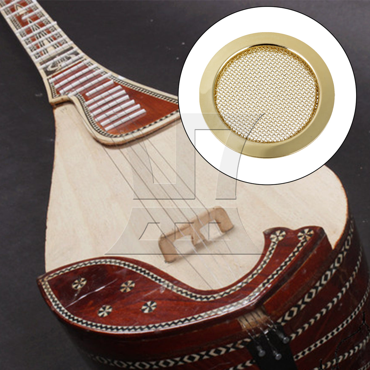BQLZR 2PCS Golden Six string Duo Bao Qin Sound Hole Cover