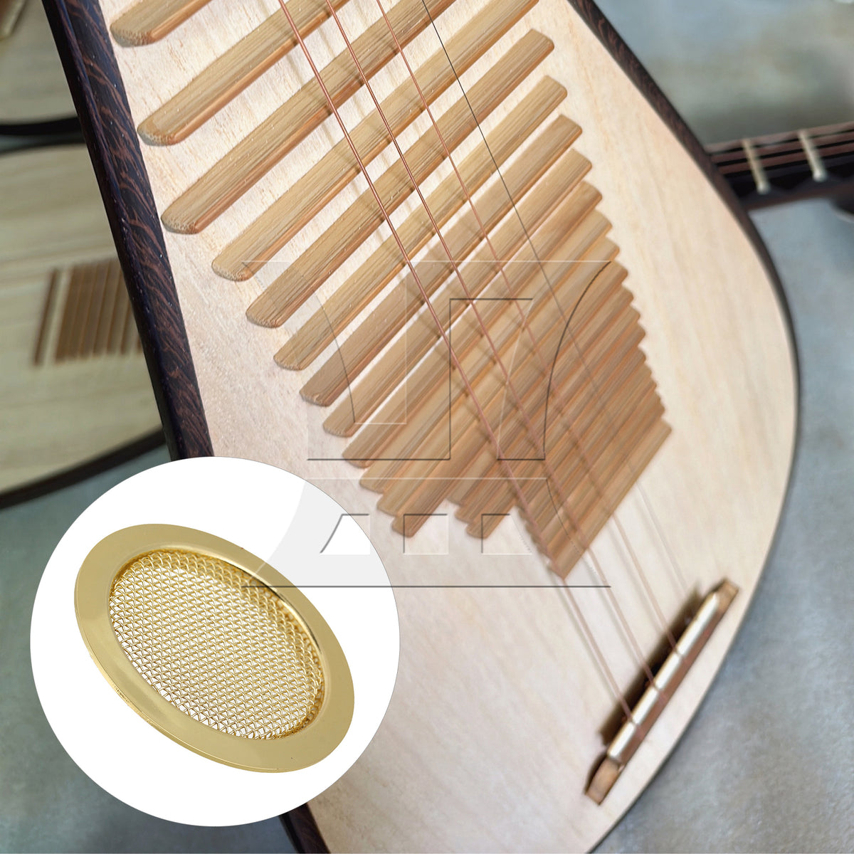 BQLZR 2PCS Golden Six string Duo Bao Qin Sound Hole Cover