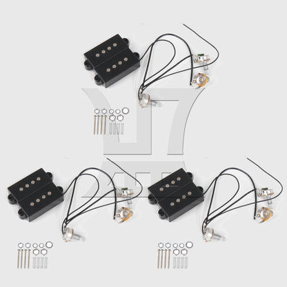 BQLZR Prewired Neck & Bridge Humbucker Pickups Set w/ Bass Bridg for 4-string Bass