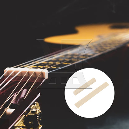 BQLZR ABS Classical Guitar Upper and Lower Nut and Saddle 5.2x0.6x0.9cm 8x0.3x1cm Beige for Guitar Feel Optimization