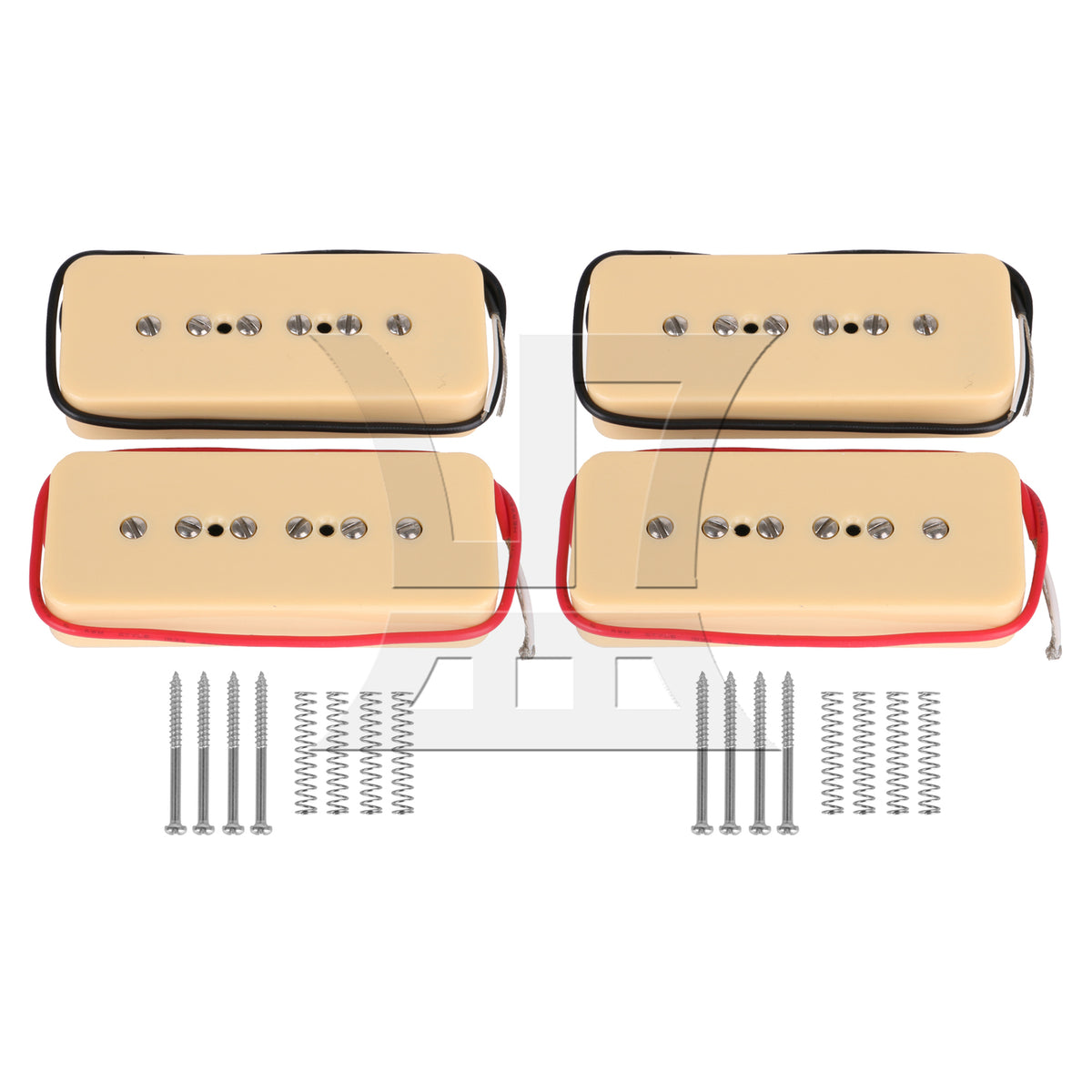 BQLZR 4 Pieces Cream Color Single Coil Pickups & Screws Parts for Electric Guitar