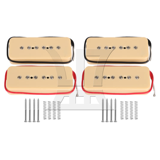 BQLZR 4 Pieces Cream Color Single Coil Pickups & Screws Parts for Electric Guitar