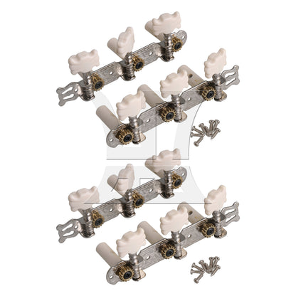BQLZR Classical Acoustic Guitar Tuning Pegs Machine Heads Plastic Button Top Chrome