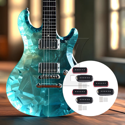 BQLZR 6pcs Plastic Electric Guitar Single Coil Pickup Black for Electric Guitar Tone Reproduction