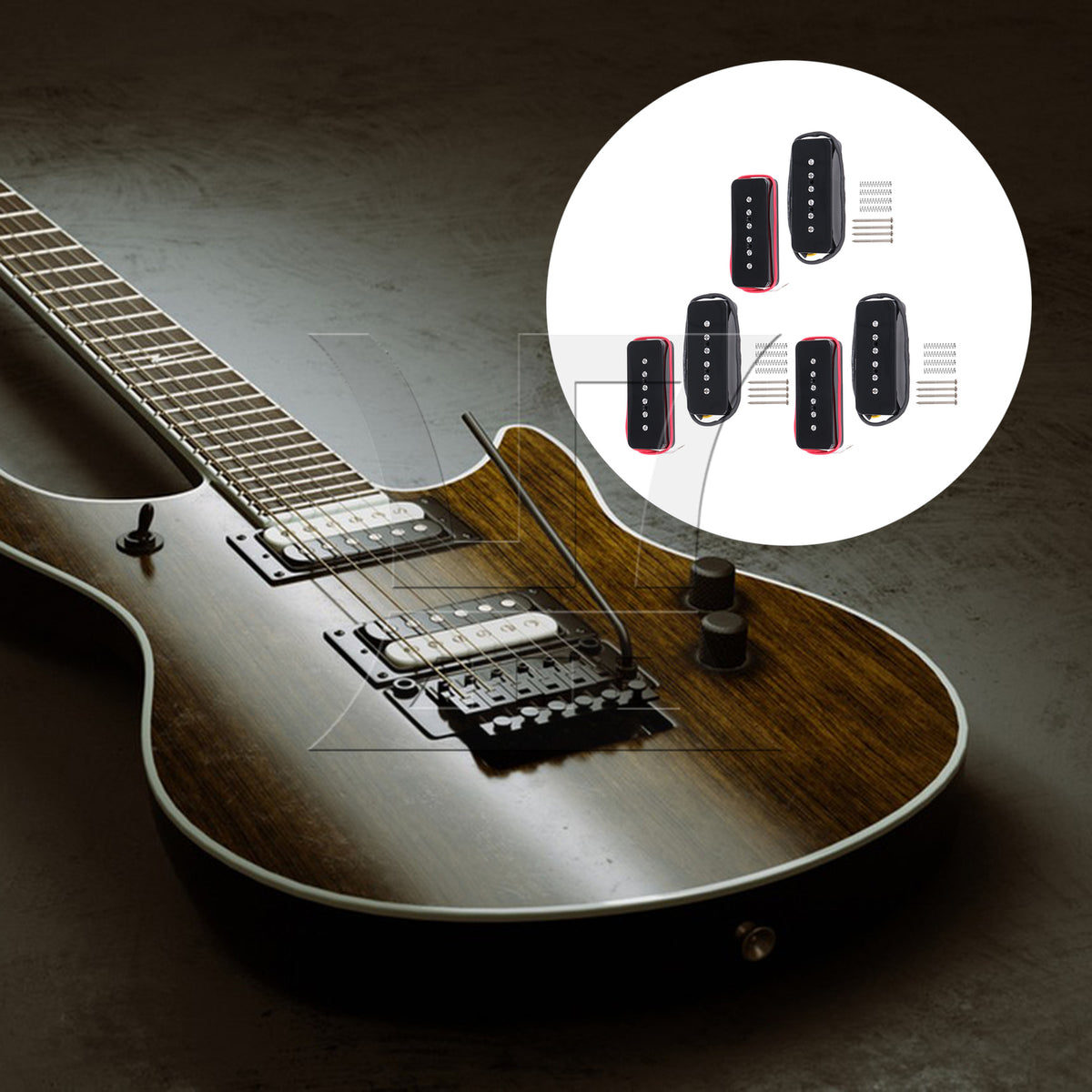BQLZR 6pcs Plastic Electric Guitar Single Coil Pickup Black for Electric Guitar Tone Reproduction