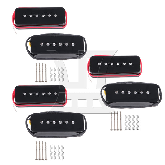 BQLZR 6pcs Plastic Electric Guitar Single Coil Pickup Black for Electric Guitar Tone Reproduction