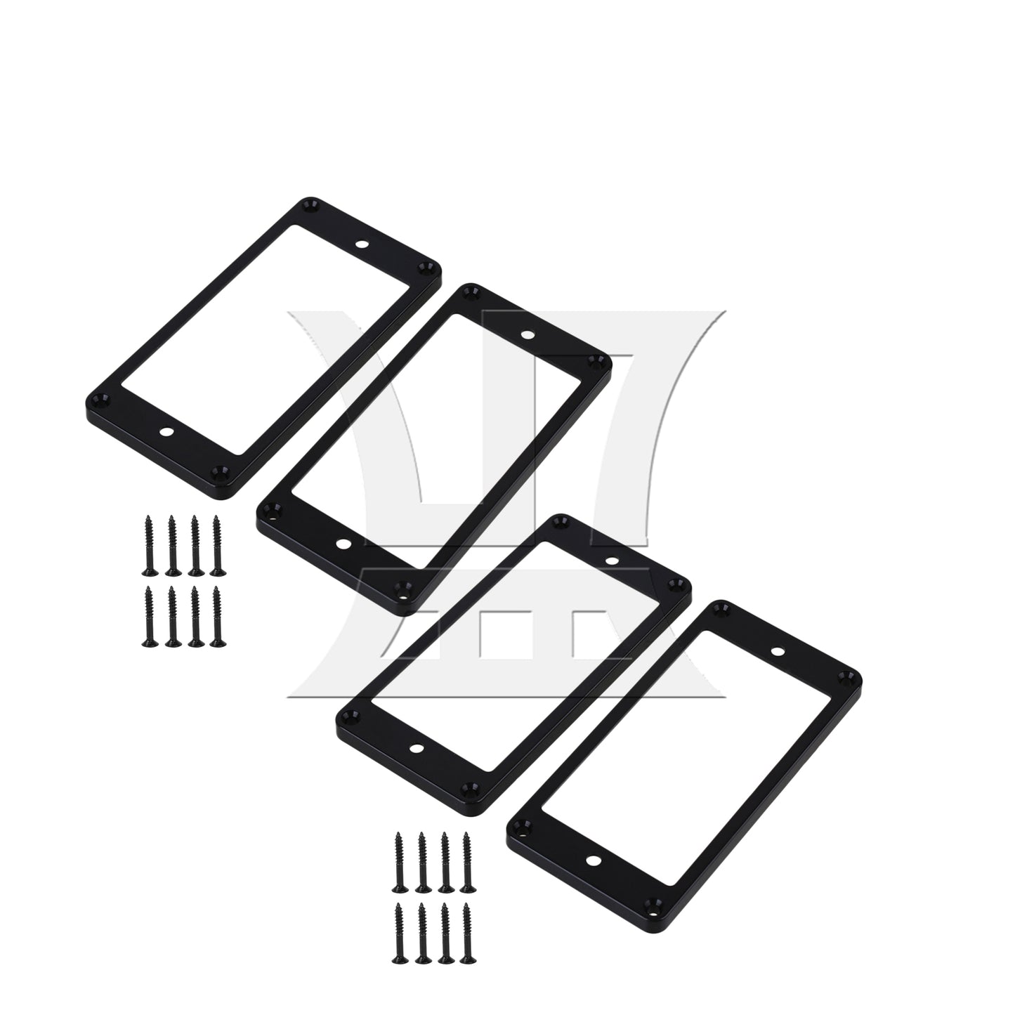 BQLZR Black Plastic Humbucker Pickup Mounting Frames for Electric Guitar