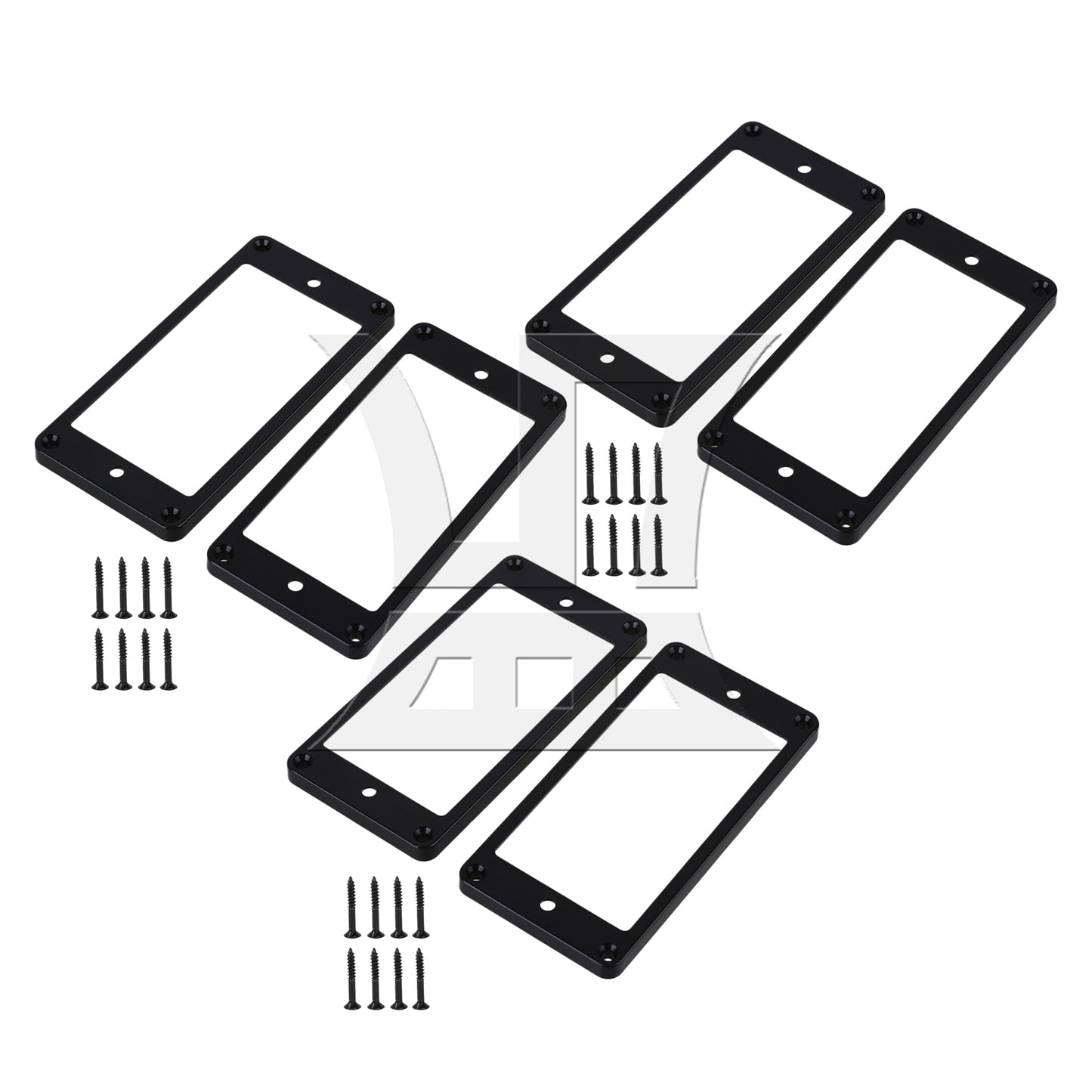 BQLZR Black Plastic Humbucker Pickup Mounting Frames for Electric Guitar