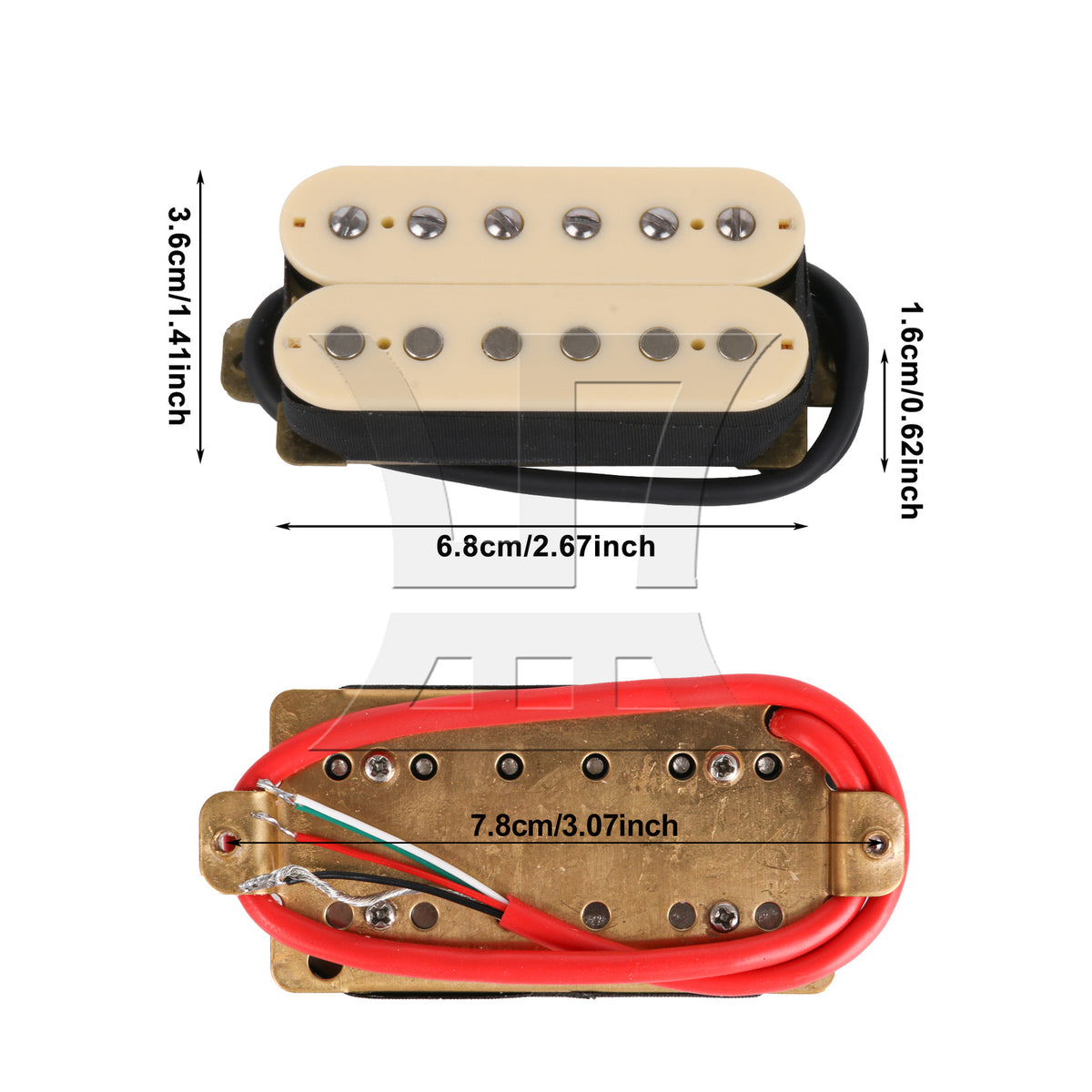 LZR 3 sets of HBC-IV frameless dual coil pickups in yellow (with Yibuy brand box) (2 per set)
