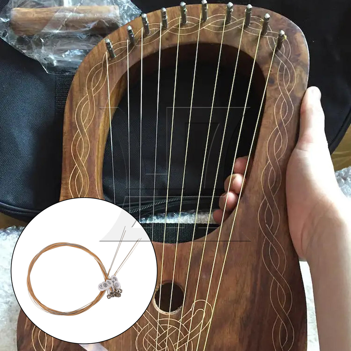 BQLZR 20pcs Steel Lyre Harp String Silver 10 String for Music Enlightenment Classroom Teaching