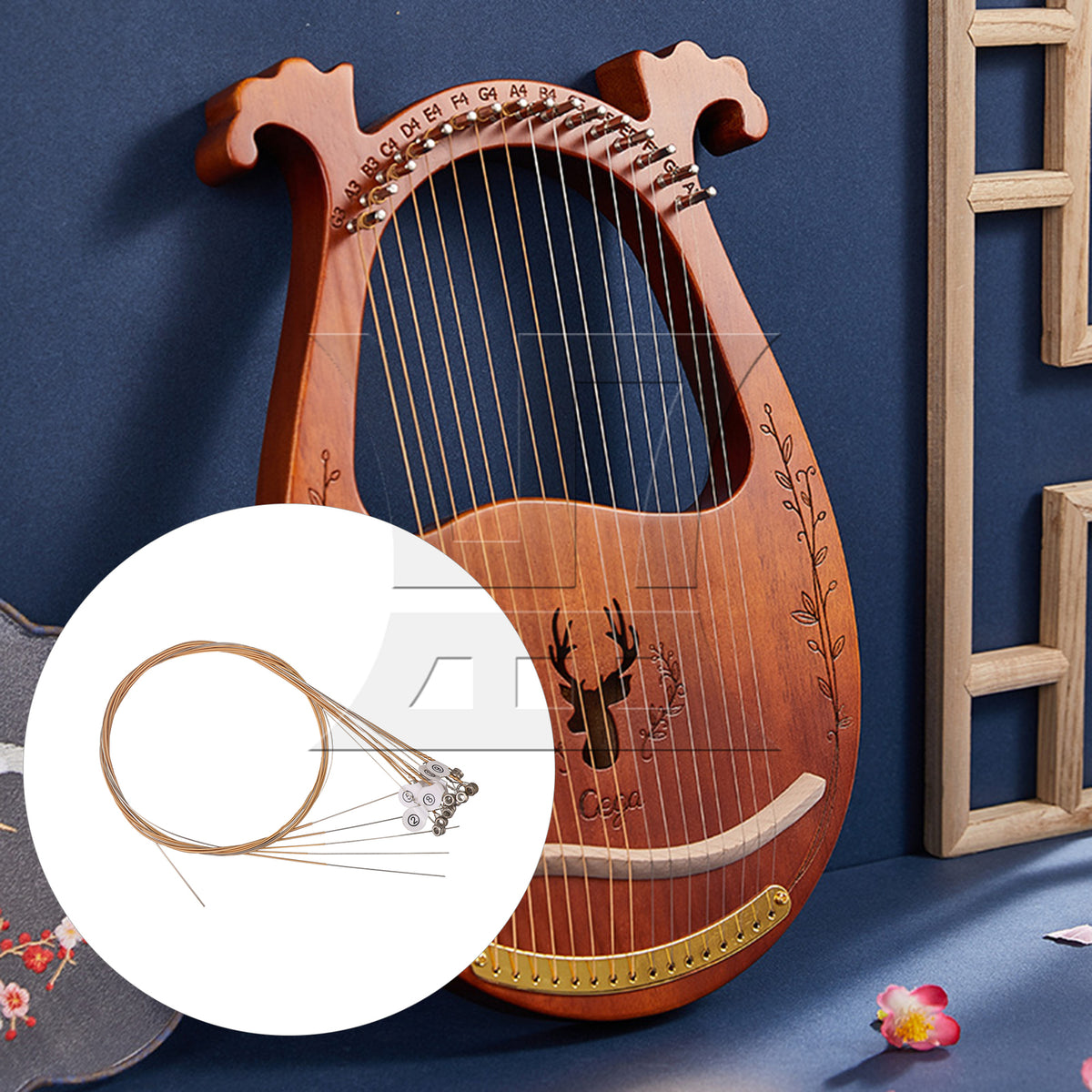 BQLZR 20pcs Steel Lyre Harp String Silver 10 String for Music Enlightenment Classroom Teaching