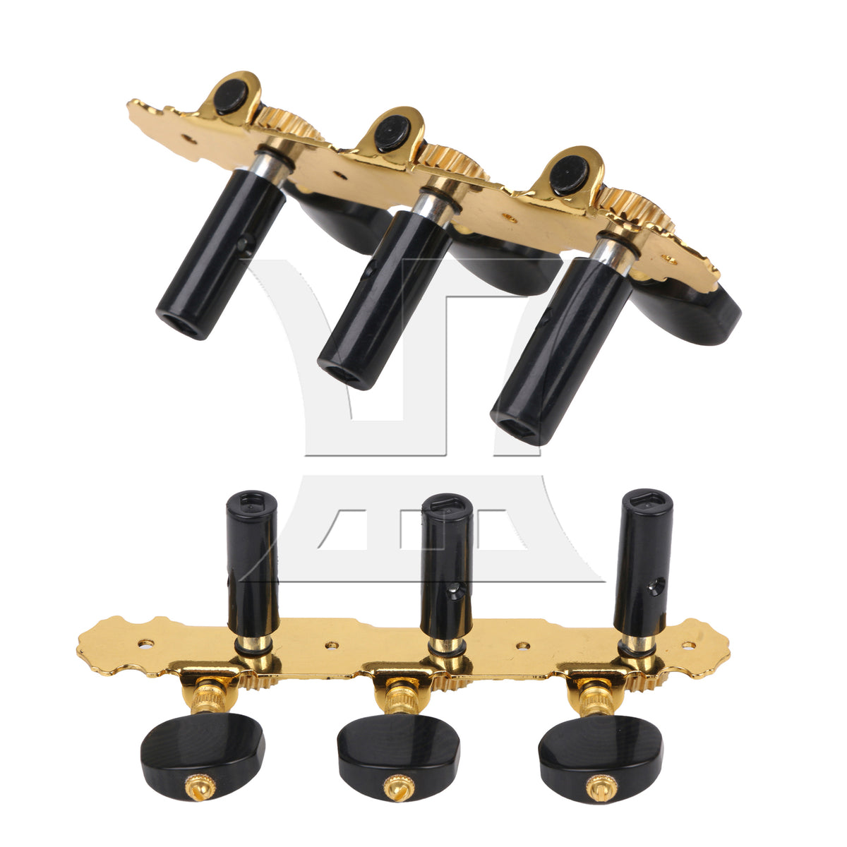 BQLZR 4pcs Metal Guitar Three Triple String Tuning Peg 2R2L Black for Classical Guitar Lovers