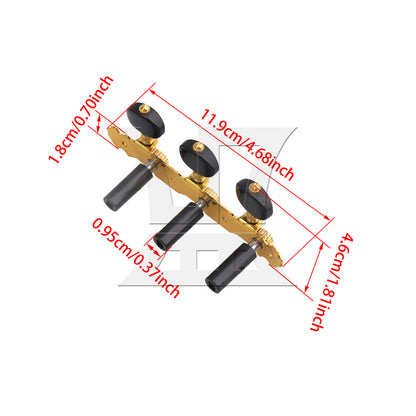BQLZR 4pcs Metal Guitar Three Triple String Tuning Peg 2R2L Black for Classical Guitar Lovers