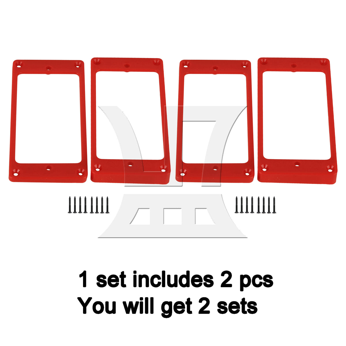 BQLZR Red ABS Arc-shaped Bottom Pickup Mounting Ring Frames 90x45mm