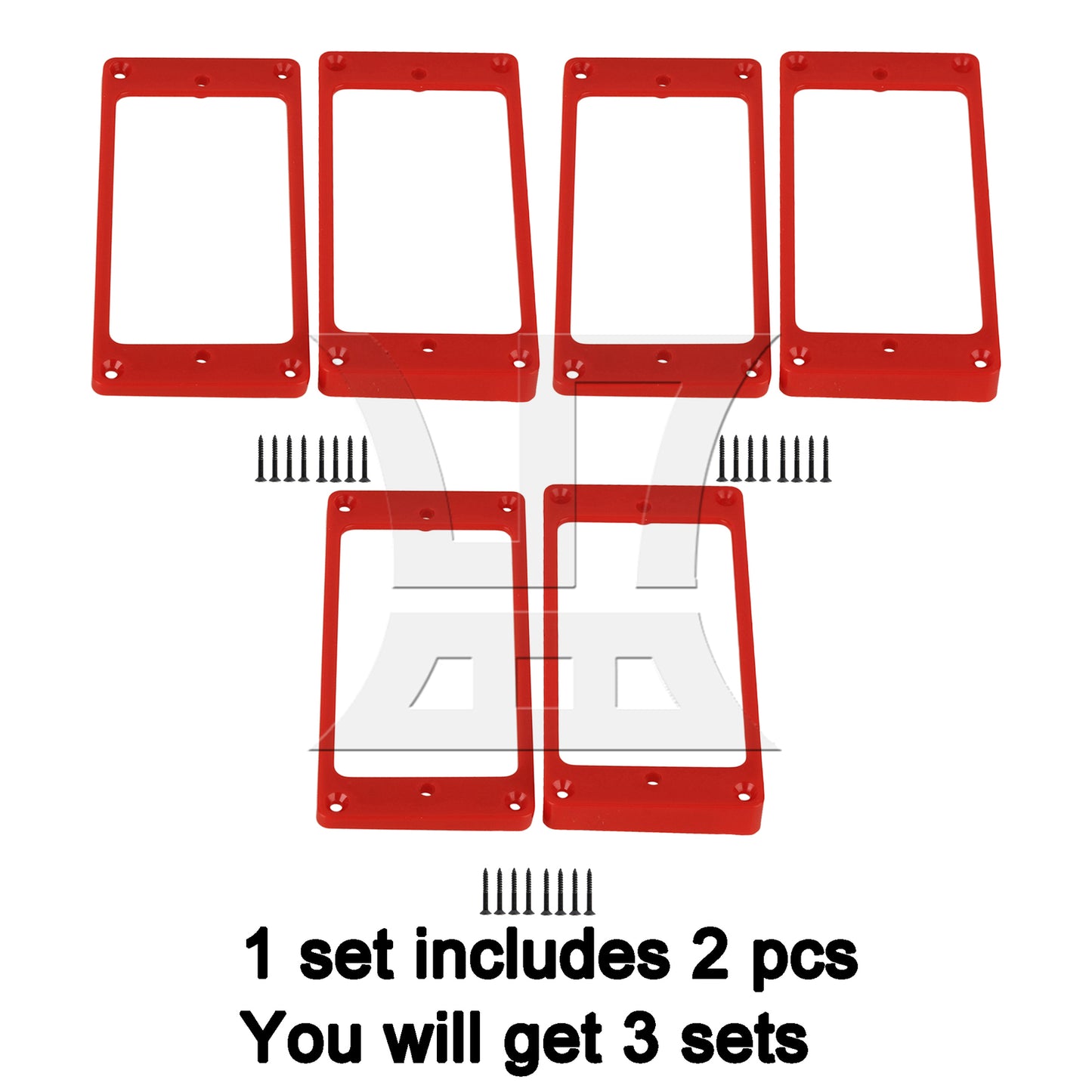 BQLZR Red ABS Arc-shaped Bottom Pickup Mounting Ring Frames 90x45mm