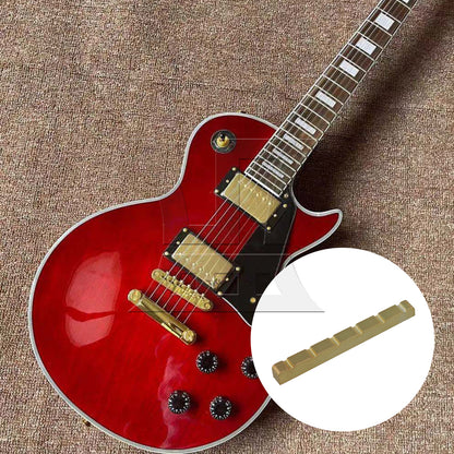 BQLZR Zinc Alloy Six String Electric Guitar Nut Gold 4.2x0.36x0.46cm for Guitar Enthusiasts