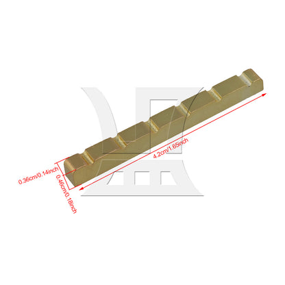 BQLZR Zinc Alloy Six String Electric Guitar Nut Gold 4.2x0.36x0.46cm for Guitar Enthusiasts