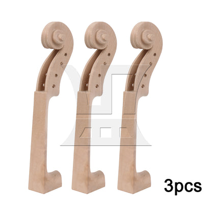 BQLZR 3pcs DIY Maple Violin Neck 4/4 Wood Color for Violin Neck Making