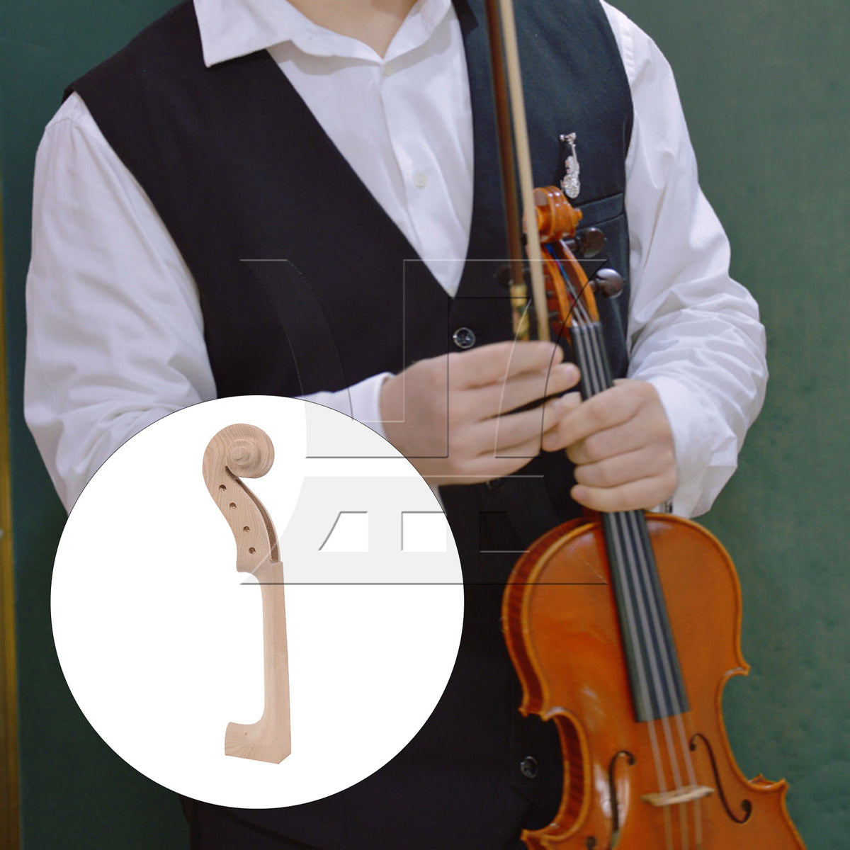 BQLZR 3pcs DIY Maple Violin Neck 4/4 Wood Color for Violin Neck Making