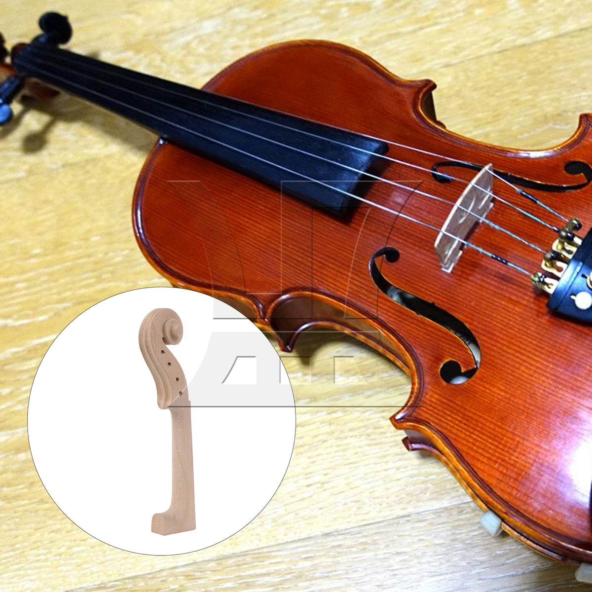 BQLZR 3pcs DIY Maple Violin Neck 4/4 Wood Color for Violin Neck Making