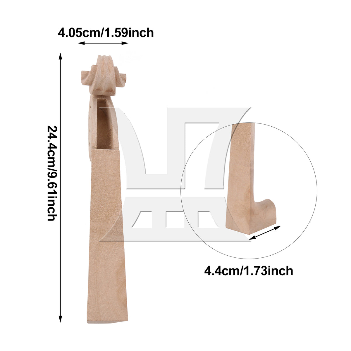 BQLZR 3pcs DIY Maple Violin Neck 4/4 Wood Color for Violin Neck Making