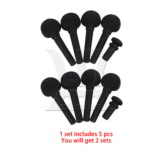 BQLZR 2 Sets Wood Violin Tuning Peg and End Pin 3/4 Black for Violin Enthusiasts Diy Modification