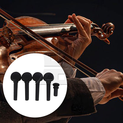 BQLZR 2 Sets Wood Violin Tuning Peg and End Pin 3/4 Black for Violin Enthusiasts Diy Modification