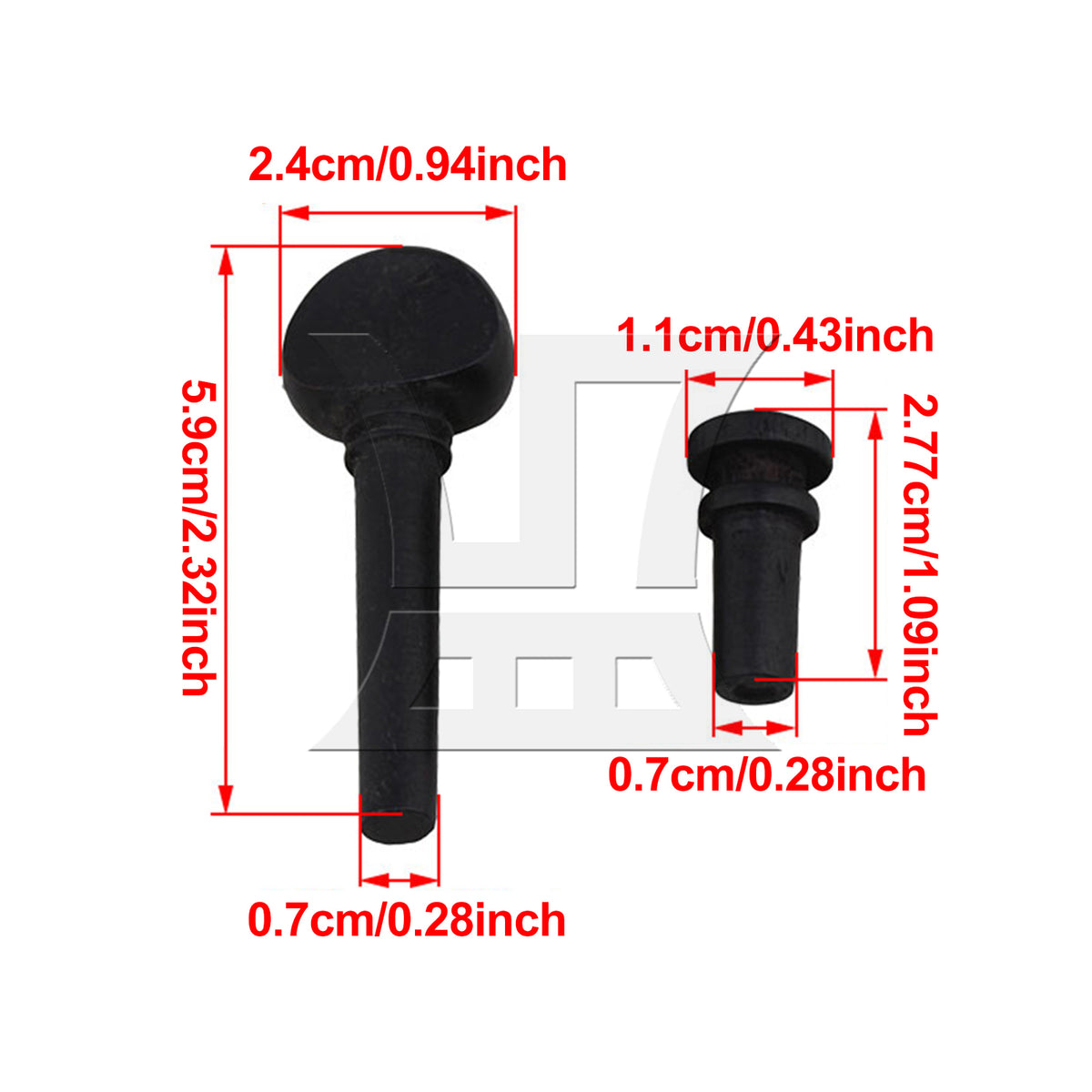 BQLZR 2 Sets Wood Violin Tuning Peg and End Pin 3/4 Black for Violin Enthusiasts Diy Modification