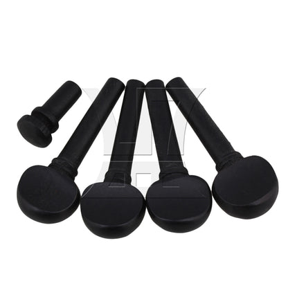 BQLZR 2 Sets Wood Violin Tuning Peg and End Pin 3/4 Black for Violin Enthusiasts Diy Modification